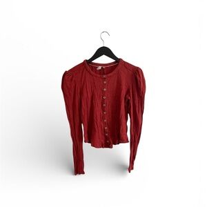 Pilcro Women's Crimson Button-Down Shirt